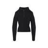 Lemaire High Collar Wool Sweater With Half-zip Closure In Black