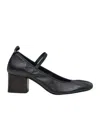 Lemaire Square Ballerina 55 Leather Mary Jane Pumps In Black