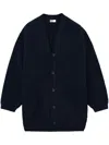 Lemaire Felted Ribbed Cardigan Midnight Navy In Blue