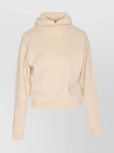 LEMAIRE HIGH NECK KNITTED HOODIE WITH LONG SLEEVES