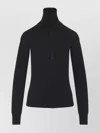 Lemaire High Neck Long Sleeve Button Cardigan In Black