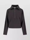 Lemaire High Neck Long Sleeve Knit Top In Burgundy