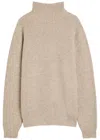 Lemaire High Neck Ribbed Alpaca-blend Jumper In Multi