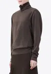 Lemaire High-neck Sleeved Top In Brown