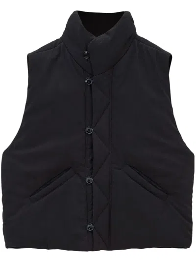 Lemaire High-neck Sleeveless Jacket In Black