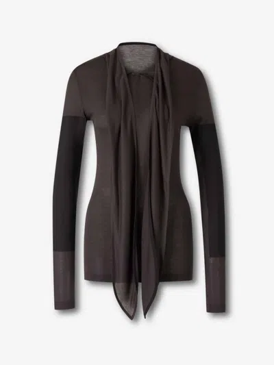 Lemaire High Neck Sweater In Brown