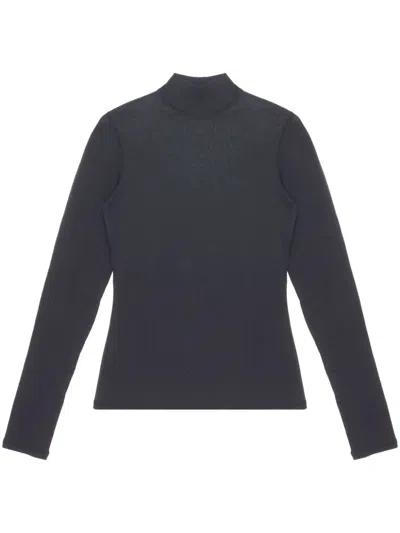 Lemaire High-neck T-shirt In Squid Ink