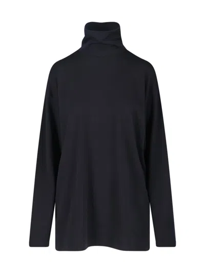 Lemaire High Neck T-shirt In Black