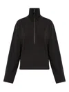 Lemaire Cotton Blend Half-zip Sweater In Black