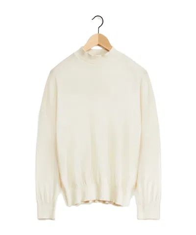 Lemaire High-necked Cashmere Sweater In White