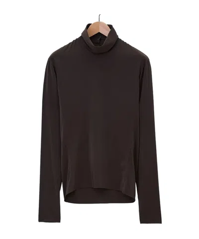 Lemaire High-necked T-shirt In Black