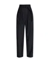 Lemaire High-waist Belted Pleated Trousers In Black