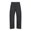 Lemaire High-waist Straight-leg Trousers With Contrast Stitching In Black