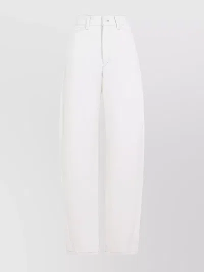 Lemaire High Waist Twisted Side Seams Pants In White