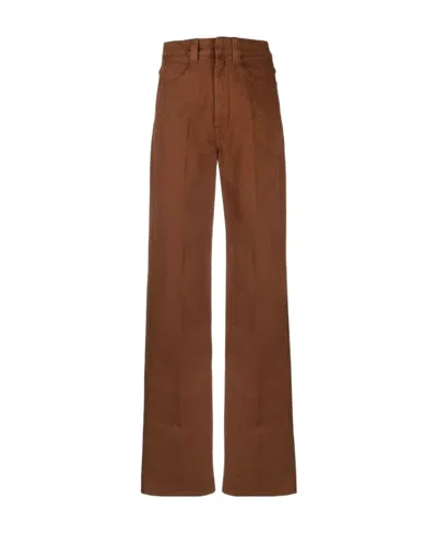 Lemaire High-waist Wide-leg Jeans In Brown