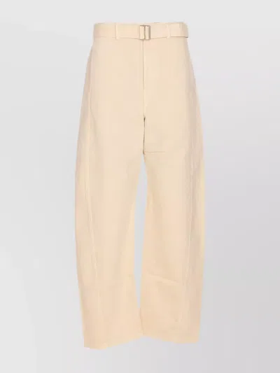 LEMAIRE HIGH WAIST WIDE TROUSERS WITH BELT DETAIL