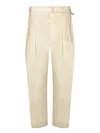 Lemaire High-waisted Beige Trousers With Tailored Structure In Neutral