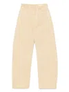 Lemaire Yellow High Waisted Curved Jeans In Nude