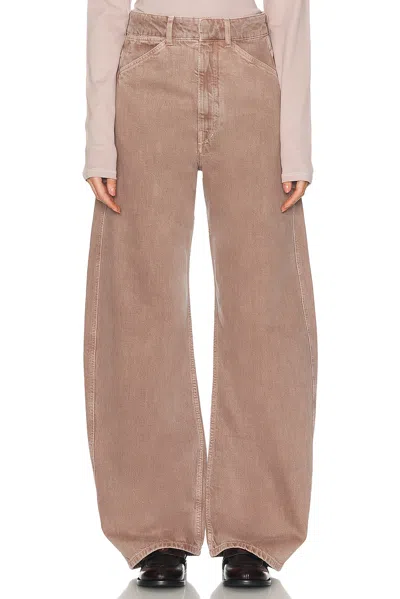 Lemaire High Waisted Curved Leg In Denim Snow Mauve
