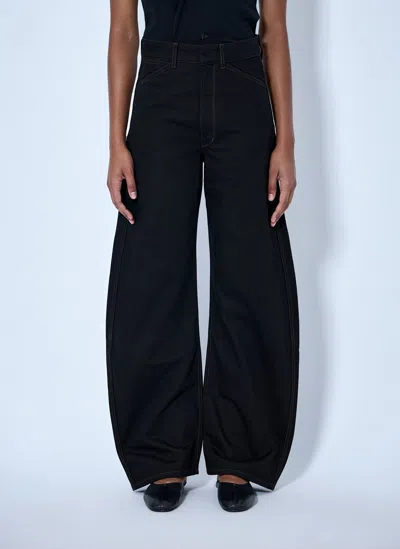 Lemaire High Waisted Curved Pants In Black