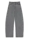 Lemaire High Waisted Curved Pants Clothing In Gray