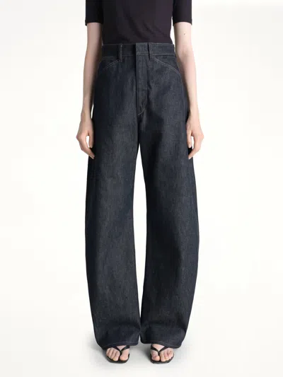 Lemaire High Waisted Curved Pants In Purple
