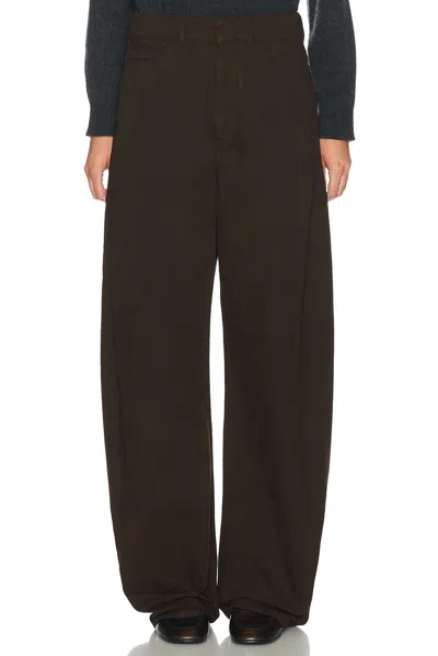 Lemaire High Waisted Curved Pants In Brown