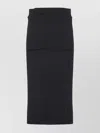 Lemaire High-waisted Knitted Skirt Tie Detail In Black