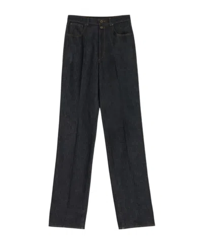 Lemaire High Waisted Straight Jeans In Grey