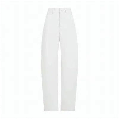 Lemaire High-waisted Straight-leg Pants With Five-pocket Styling In White