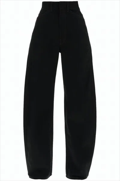 Lemaire High-waisted Straight-leg Pants With Minimalist Design In Black