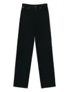 Lemaire High Waisted Straight Pants With Back Pockets In Black