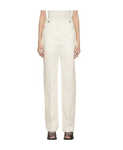 Lemaire High-waisted Wide Leg Trousers In White