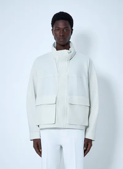 Lemaire High-collar Utility Jacket In White