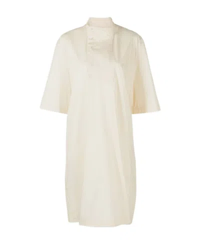 Lemaire High-neck Cotton Dress In White