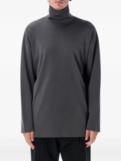 Lemaire High-neck Long-sleeve T-shirt In Blue