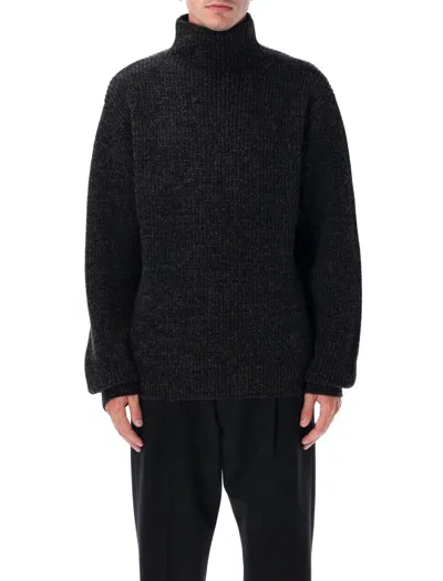 Lemaire Yak Alpaca High Neck Sweater In Black