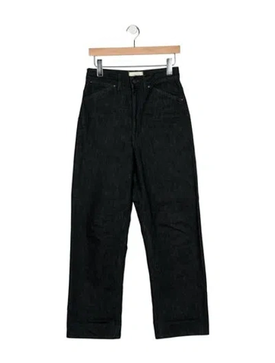 Pre-owned Lemaire High-rise Straight Leg Jeans In Black