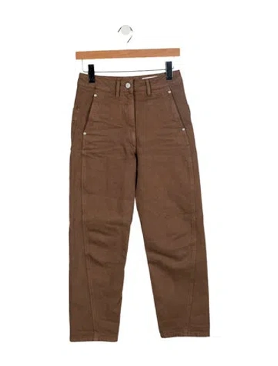 Pre-owned Lemaire High-rise Straight Leg Jeans In Brown
