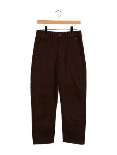Pre-owned Lemaire High-rise Straight Leg Jeans In Brown