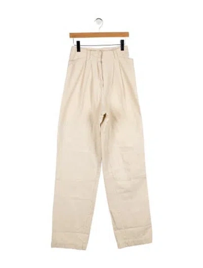 Pre-owned Lemaire High-rise Straight Leg Jeans In Neutral