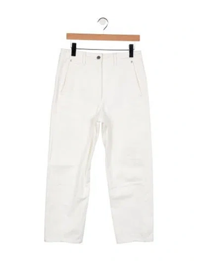 Pre-owned Lemaire High-rise Straight Leg Jeans In White