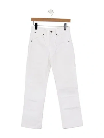 Pre-owned Lemaire High-rise Straight Leg Jeans In White