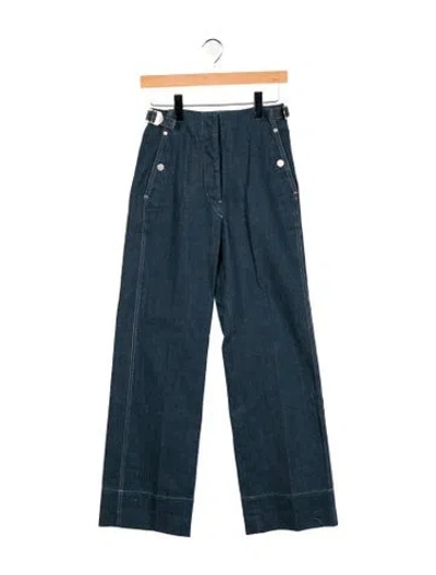 Pre-owned Lemaire High-rise Wide Leg Jeans In Blue