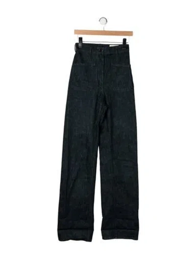 Pre-owned Lemaire High-rise Wide Leg Jeans In Blue