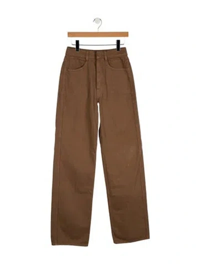 Pre-owned Lemaire High-rise Wide Leg Jeans In Brown
