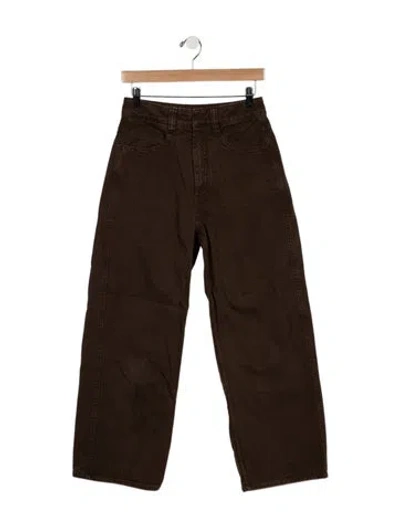 Pre-owned Lemaire High-rise Wide Leg Jeans In Brown