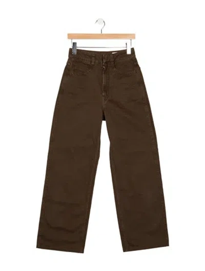 Pre-owned Lemaire High-rise Wide Leg Jeans In Brown