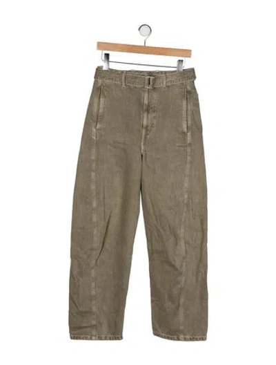 Pre-owned Lemaire High-rise Wide Leg Jeans In Green