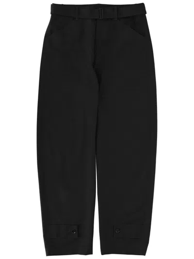 Lemaire High-waist Wide-leg Trousers With Belt In Multi